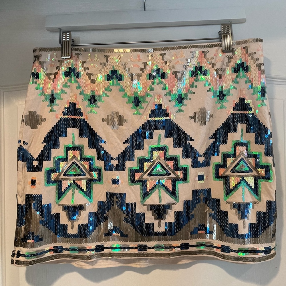 Express Sequin Mini Skirt NWT